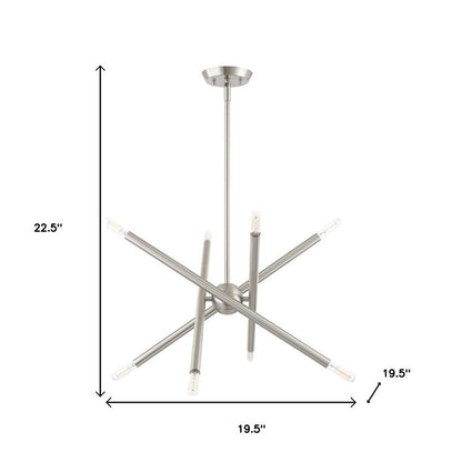 Eight Light Dimmable Chandelier With Shades
