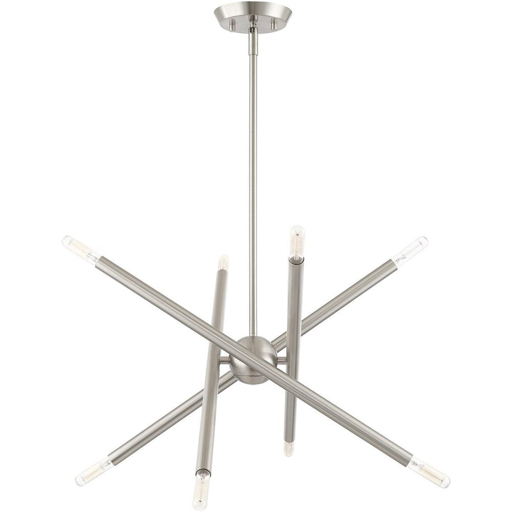 Eight Light Dimmable Chandelier With Shades