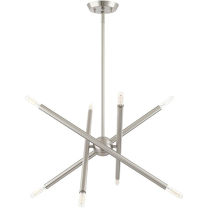 Eight Light Dimmable Chandelier With Shades