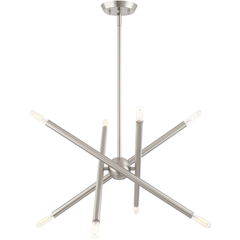 Eight Light Dimmable Chandelier With Shades