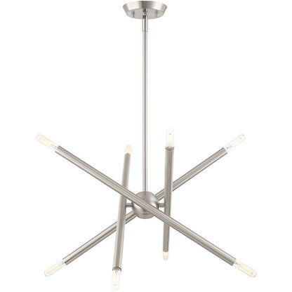 Eight Light Dimmable Chandelier With Shades