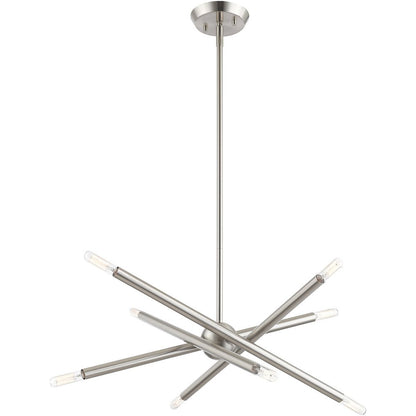 Eight Light Dimmable Chandelier With Shades