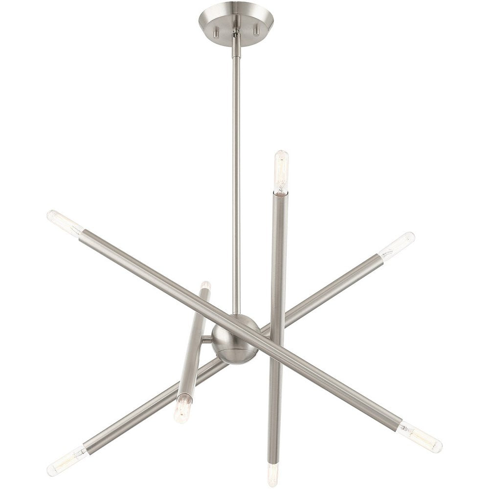 Eight Light Dimmable Chandelier With Shades