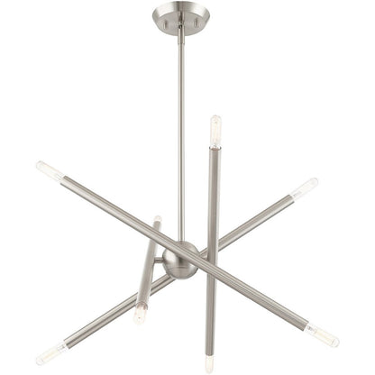 Eight Light Dimmable Chandelier With Shades