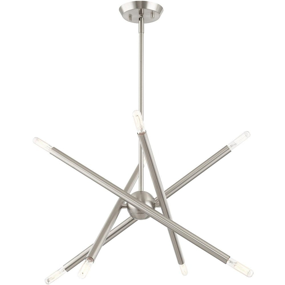 Eight Light Dimmable Chandelier With Shades