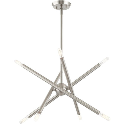 Eight Light Dimmable Chandelier With Shades