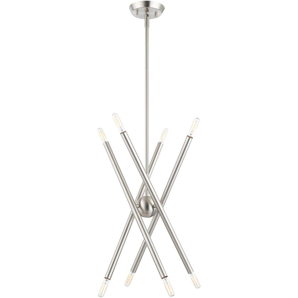 Eight Light Dimmable Chandelier With Shades