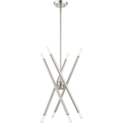 Eight Light Dimmable Chandelier With Shades