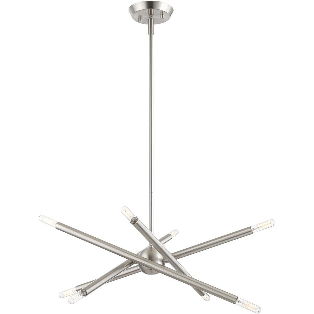 Eight Light Dimmable Chandelier With Shades