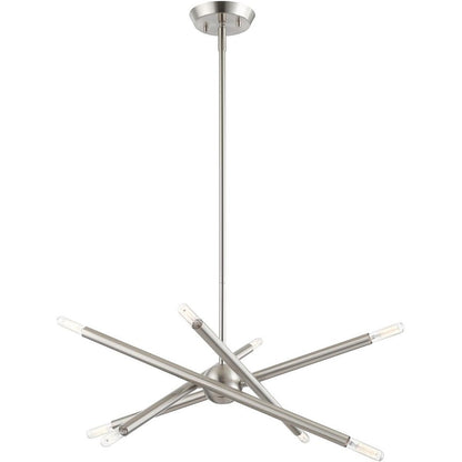 Eight Light Dimmable Chandelier With Shades