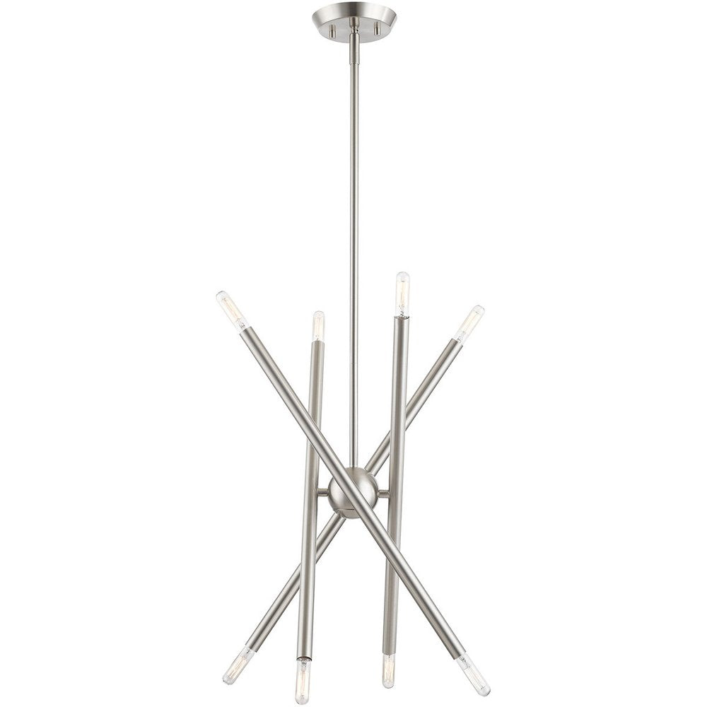 Eight Light Dimmable Chandelier With Shades