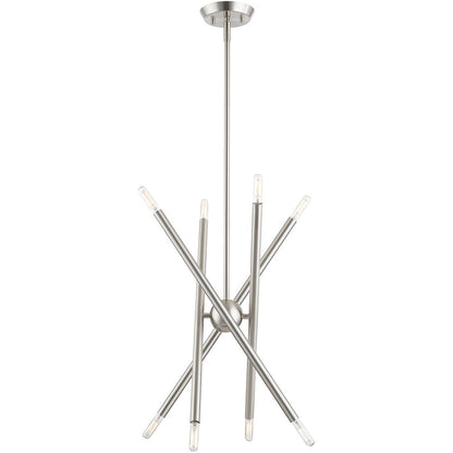 Eight Light Dimmable Chandelier With Shades