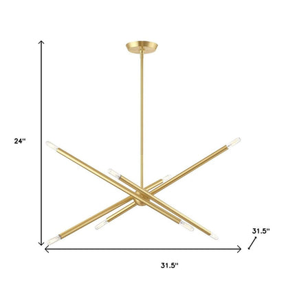Eight Light Dimmable Chandelier With Shades