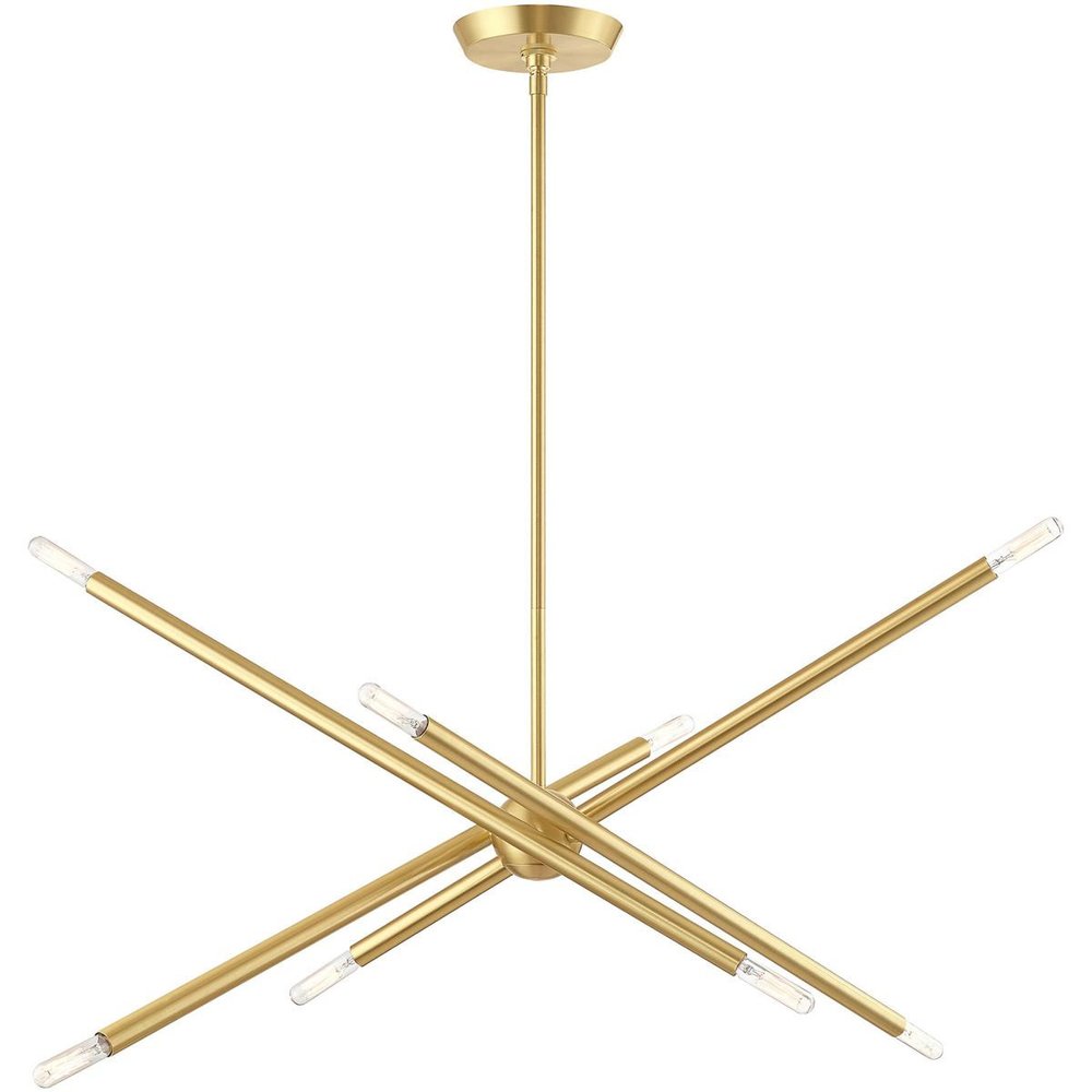 Eight Light Dimmable Chandelier With Shades