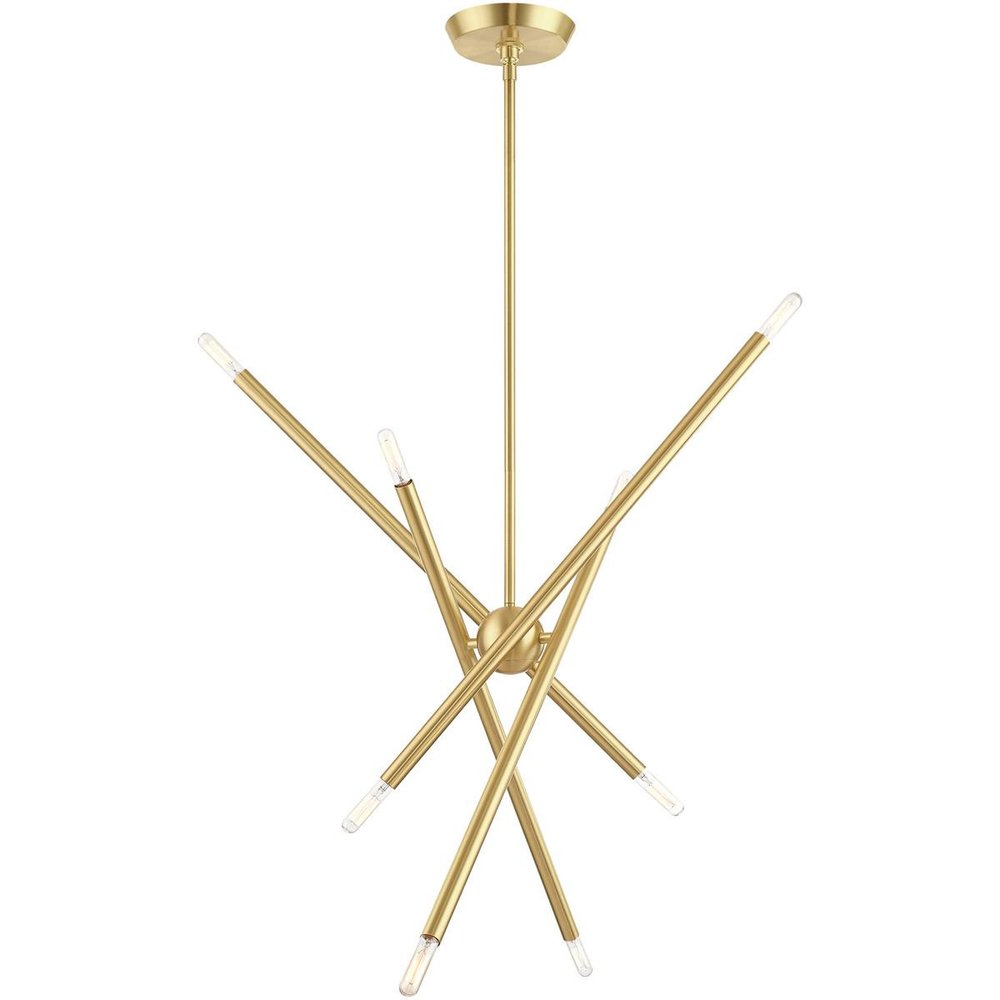 Eight Light Dimmable Chandelier With Shades