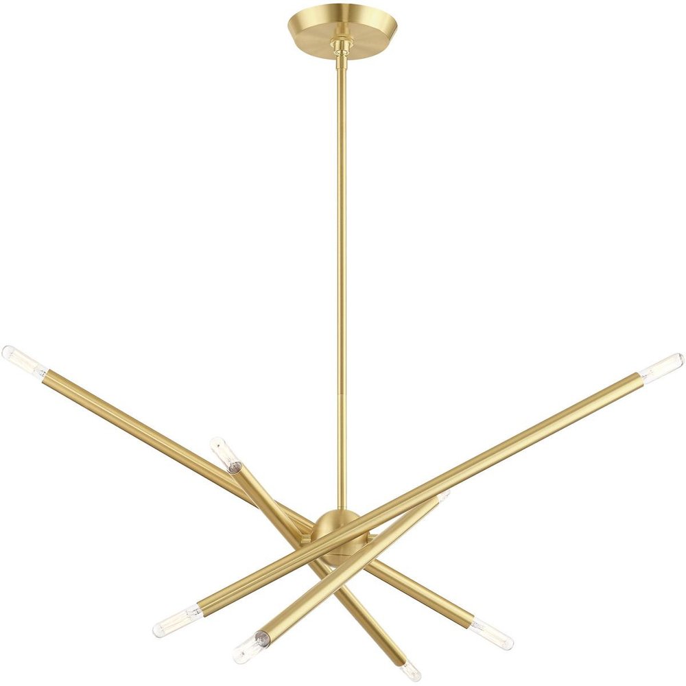 Eight Light Dimmable Chandelier With Shades