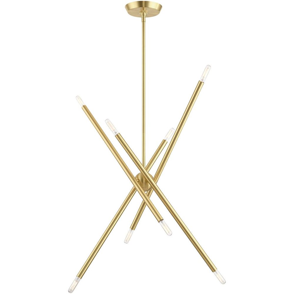 Eight Light Dimmable Chandelier With Shades