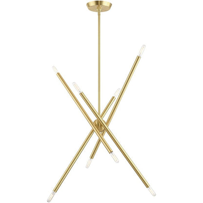 Eight Light Dimmable Chandelier With Shades