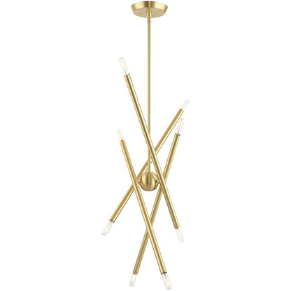 Eight Light Dimmable Chandelier With Shades