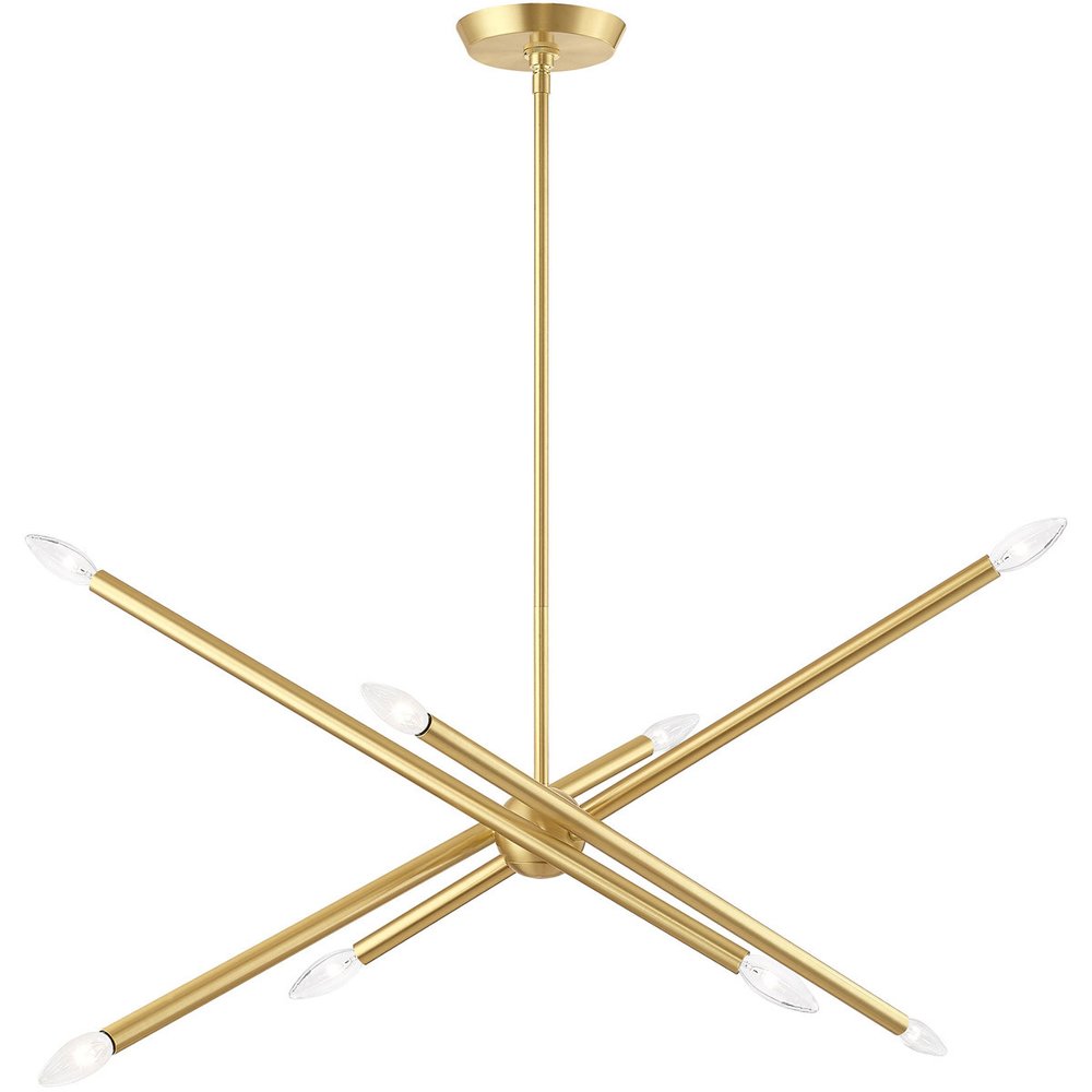 Eight Light Dimmable Chandelier With Shades