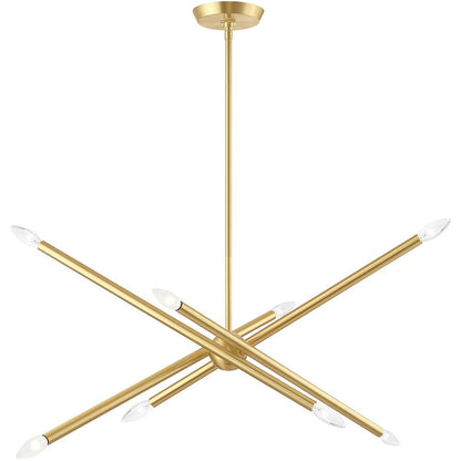 Eight Light Dimmable Chandelier With Shades