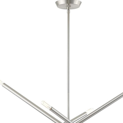 Eight Light Dimmable Chandelier With Shades