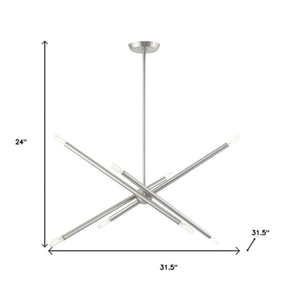 Eight Light Dimmable Chandelier With Shades