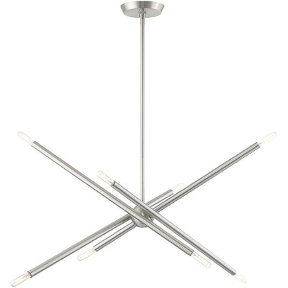 Eight Light Dimmable Chandelier With Shades