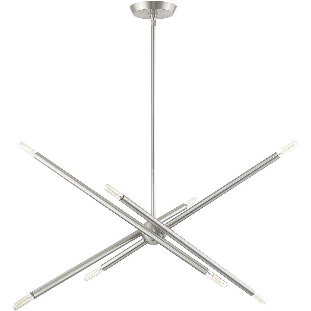 Eight Light Dimmable Chandelier With Shades