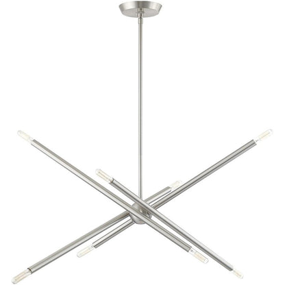 Eight Light Dimmable Chandelier With Shades