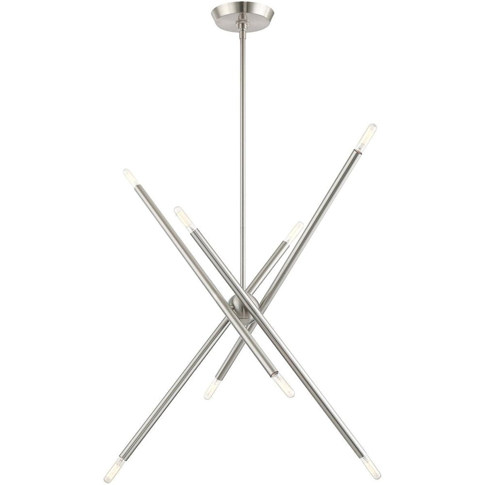 Eight Light Dimmable Chandelier With Shades