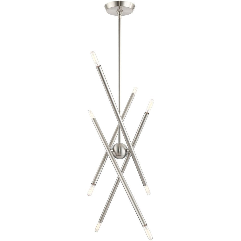 Eight Light Dimmable Chandelier With Shades