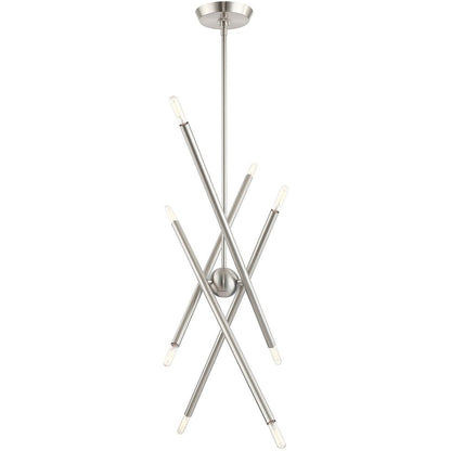 Eight Light Dimmable Chandelier With Shades