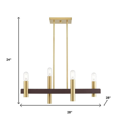 Four Light Dimmable Chandelier With Shades