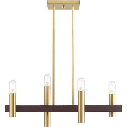 Four Light Dimmable Chandelier With Shades