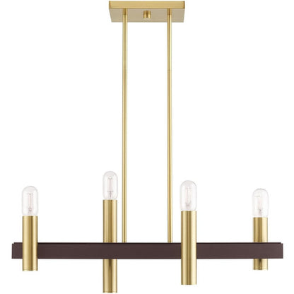Four Light Dimmable Chandelier With Shades