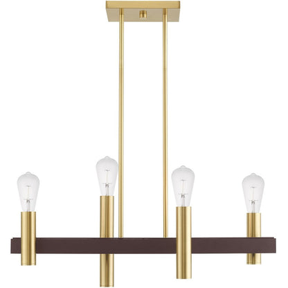 Four Light Dimmable Chandelier With Shades