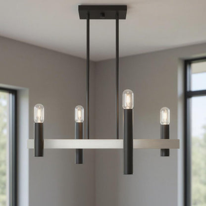Four Light Dimmable Chandelier With Shades