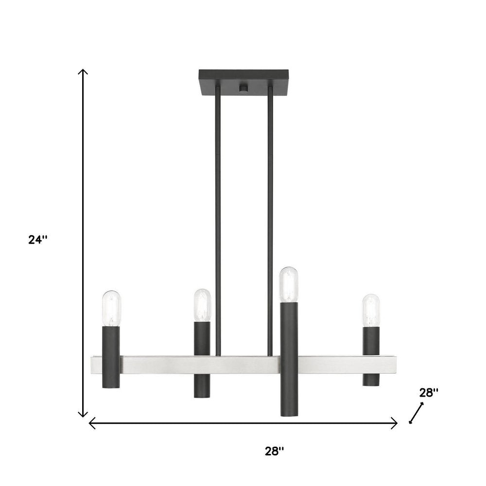 Four Light Dimmable Chandelier With Shades