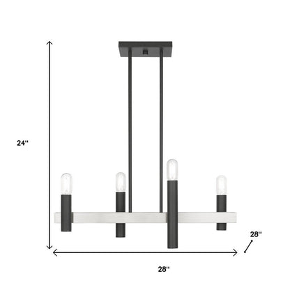 Four Light Dimmable Chandelier With Shades