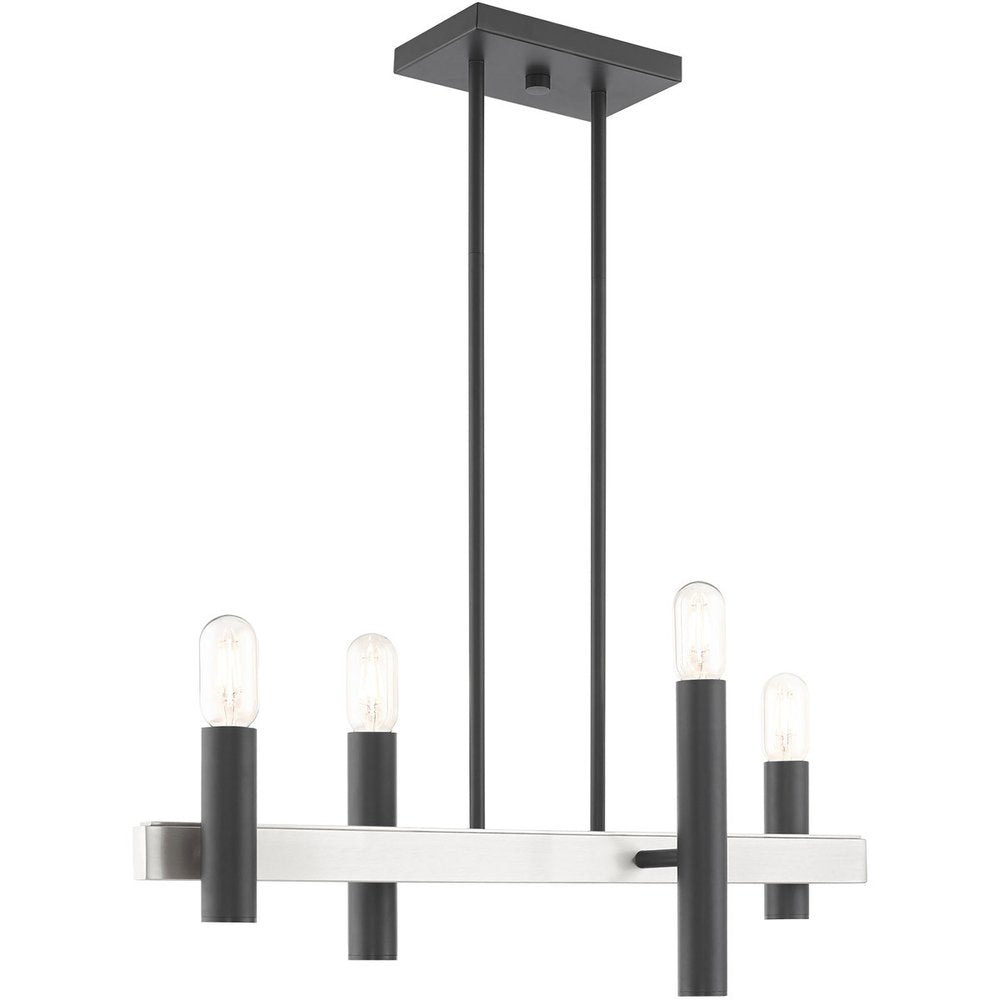 Four Light Dimmable Chandelier With Shades
