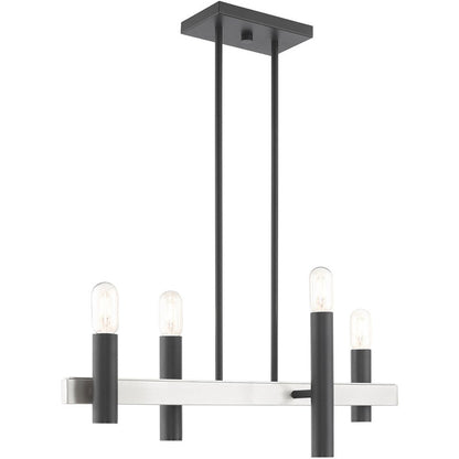 Four Light Dimmable Chandelier With Shades