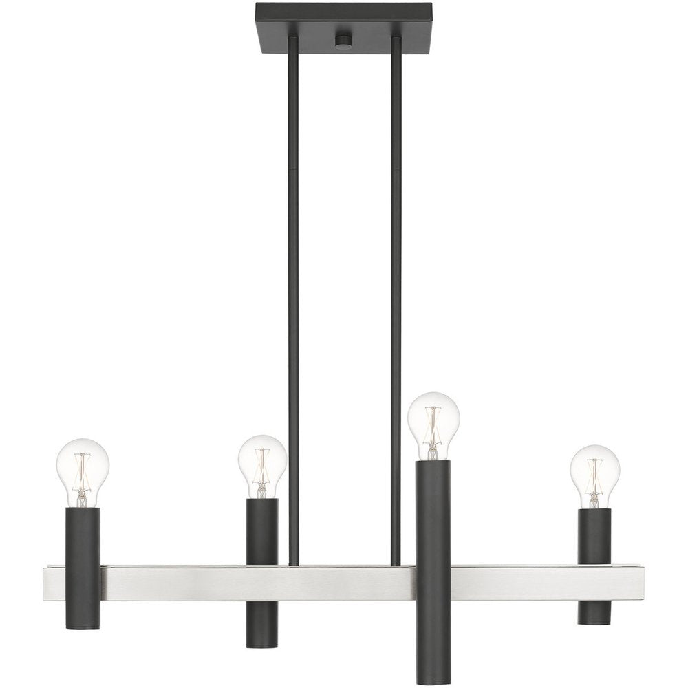 Four Light Dimmable Chandelier With Shades