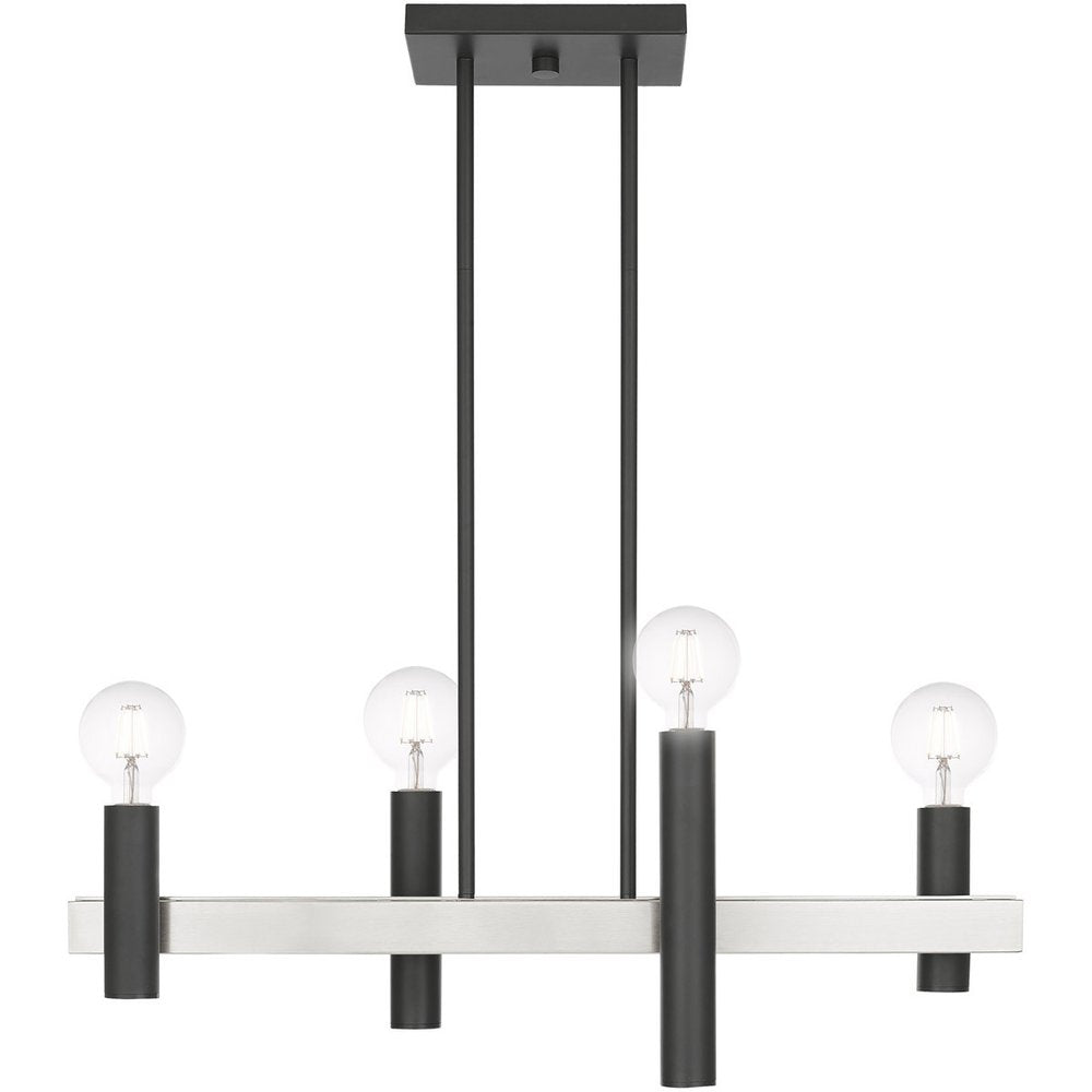 Four Light Dimmable Chandelier With Shades