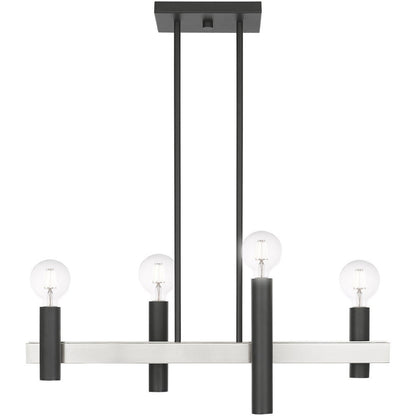 Four Light Dimmable Chandelier With Shades