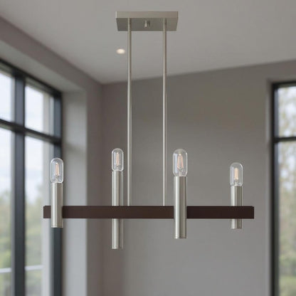 Four Light Dimmable Chandelier With Shades