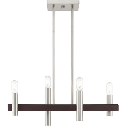 Four Light Dimmable Chandelier With Shades
