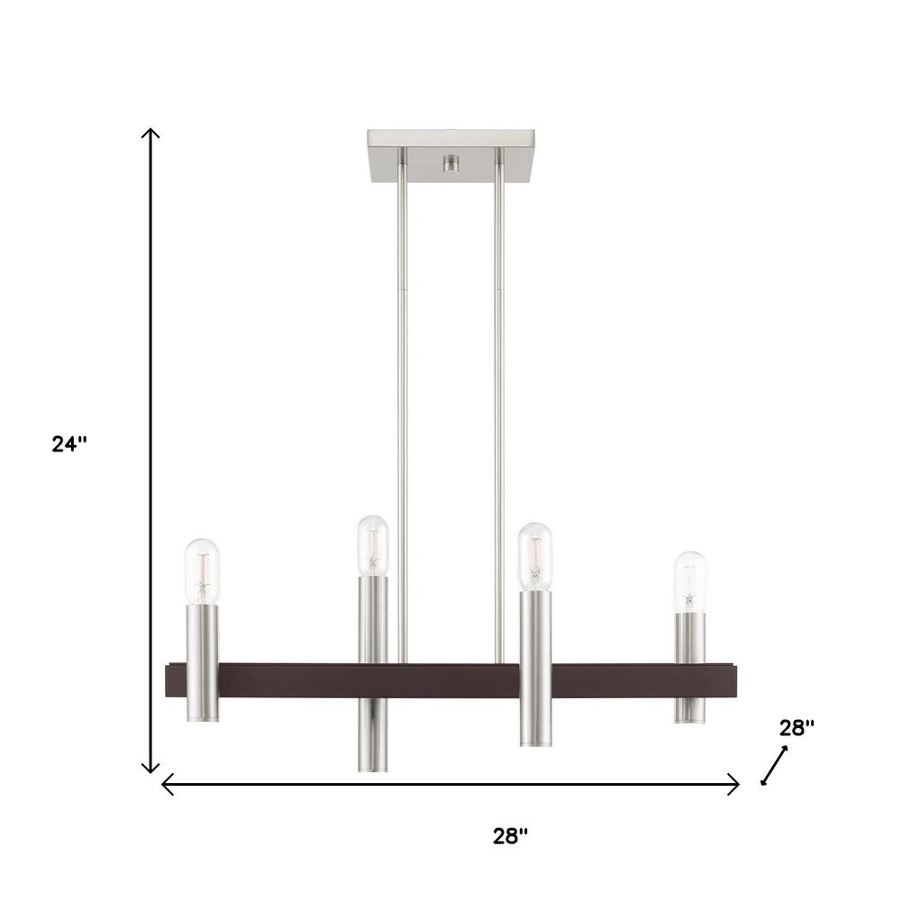 Four Light Dimmable Chandelier With Shades