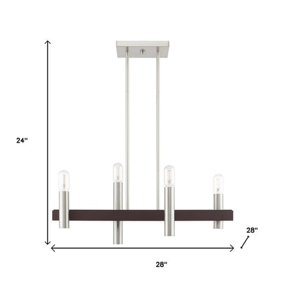 Four Light Dimmable Chandelier With Shades