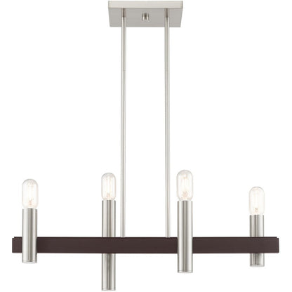 Four Light Dimmable Chandelier With Shades